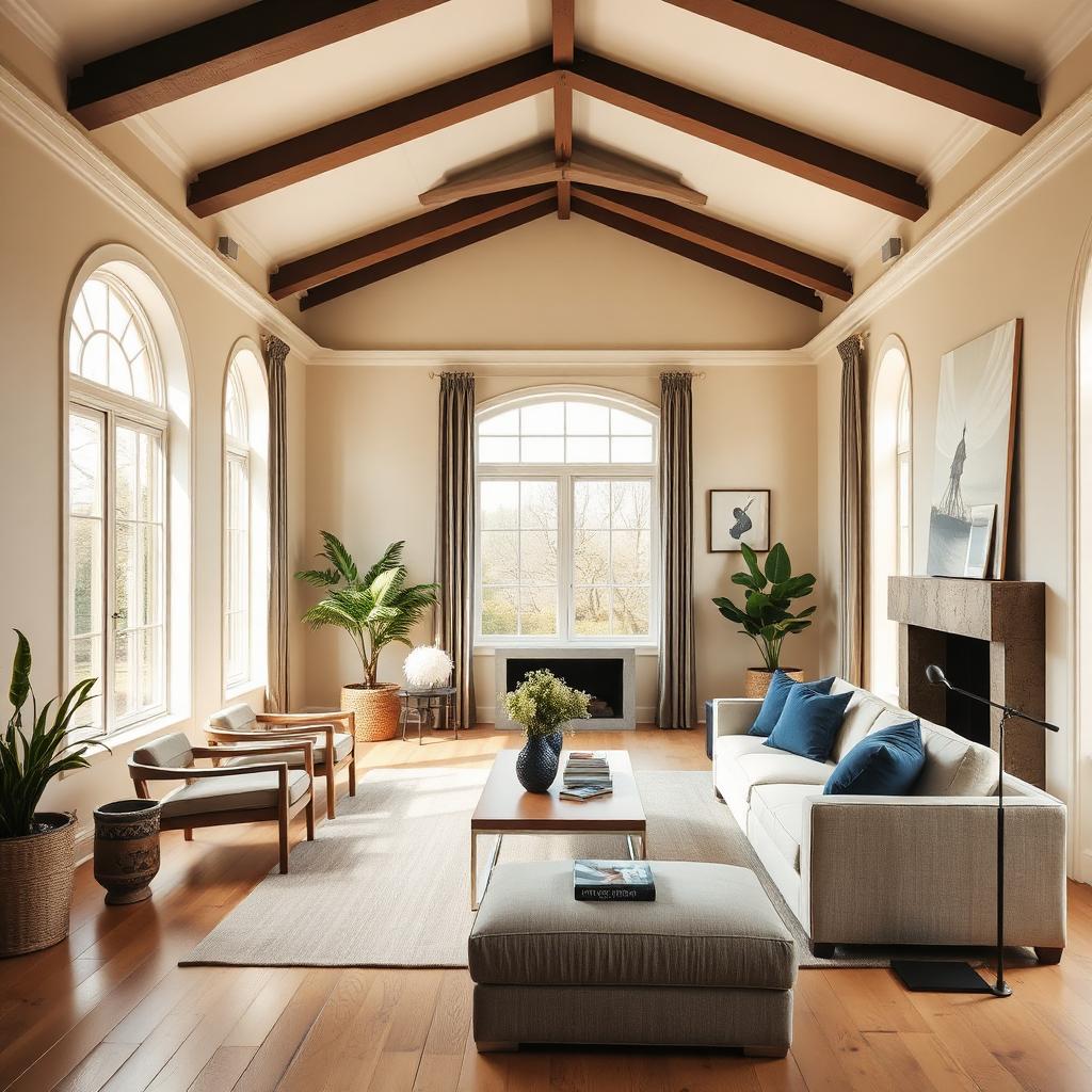 Bright living room with ocean view