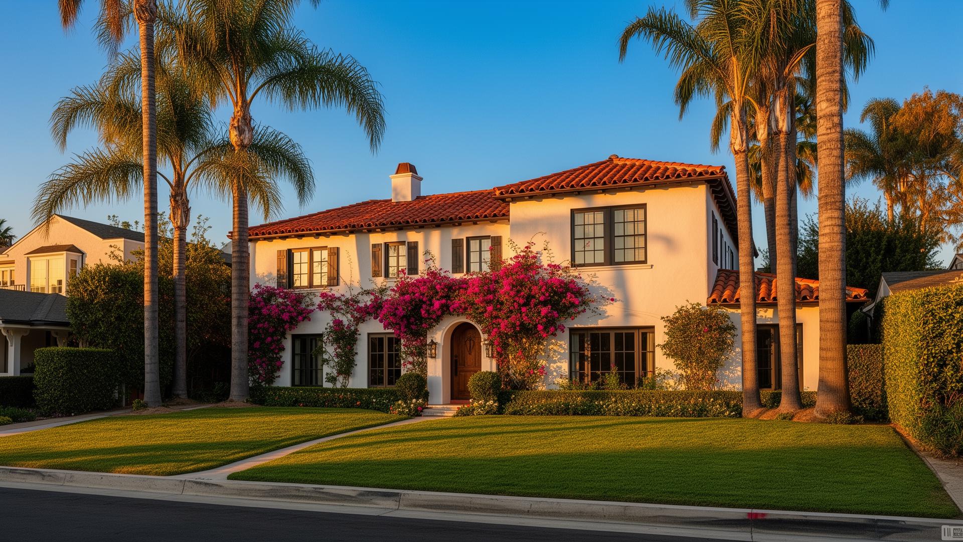 Luxury Los Angeles estate at golden hour